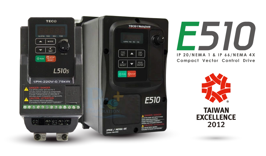 TECO Inverter E510 Serise IP20 NEMA1 IP66 NEMA4X