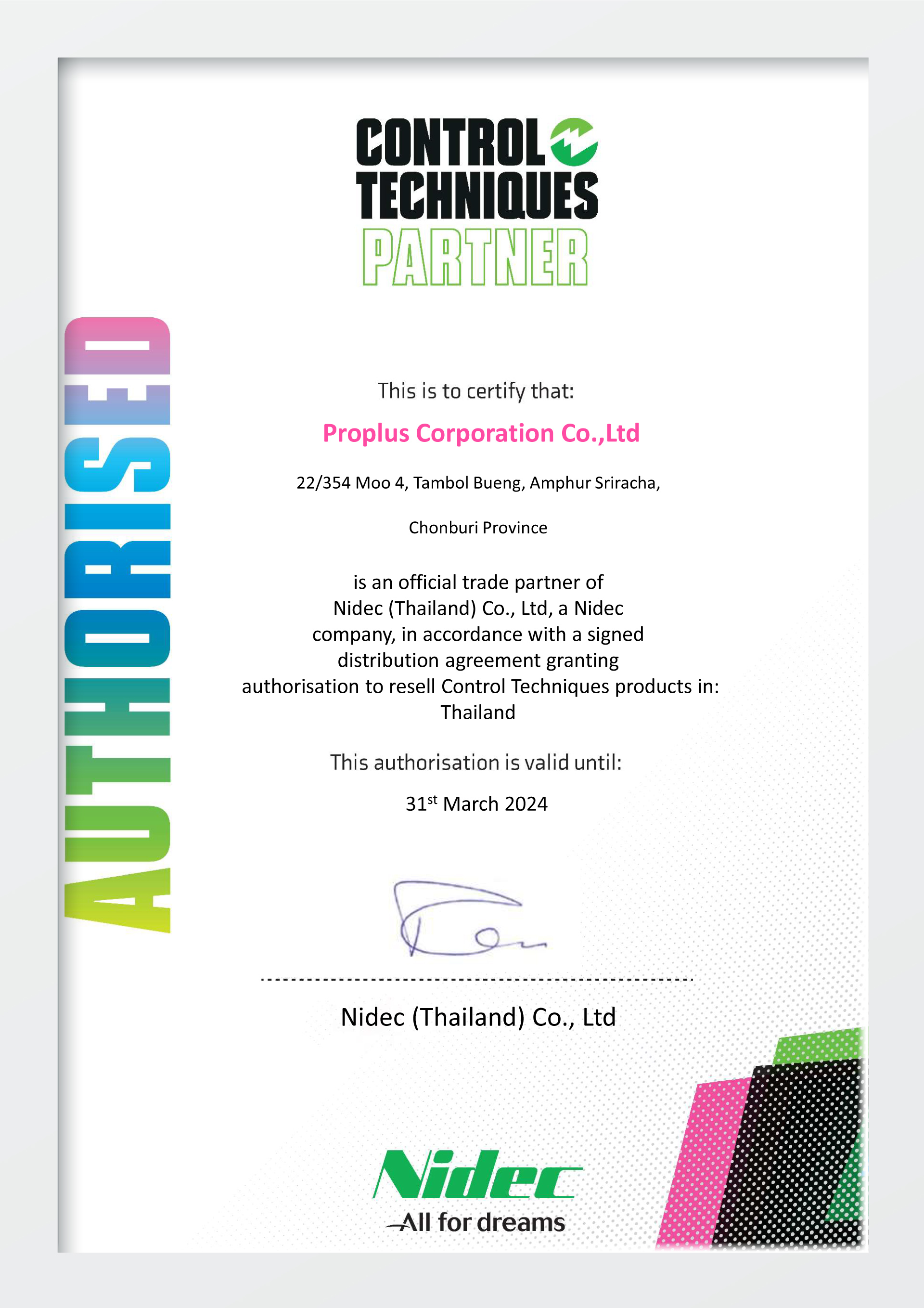 Proplus Distributor Nidec Thailand Control Techniques