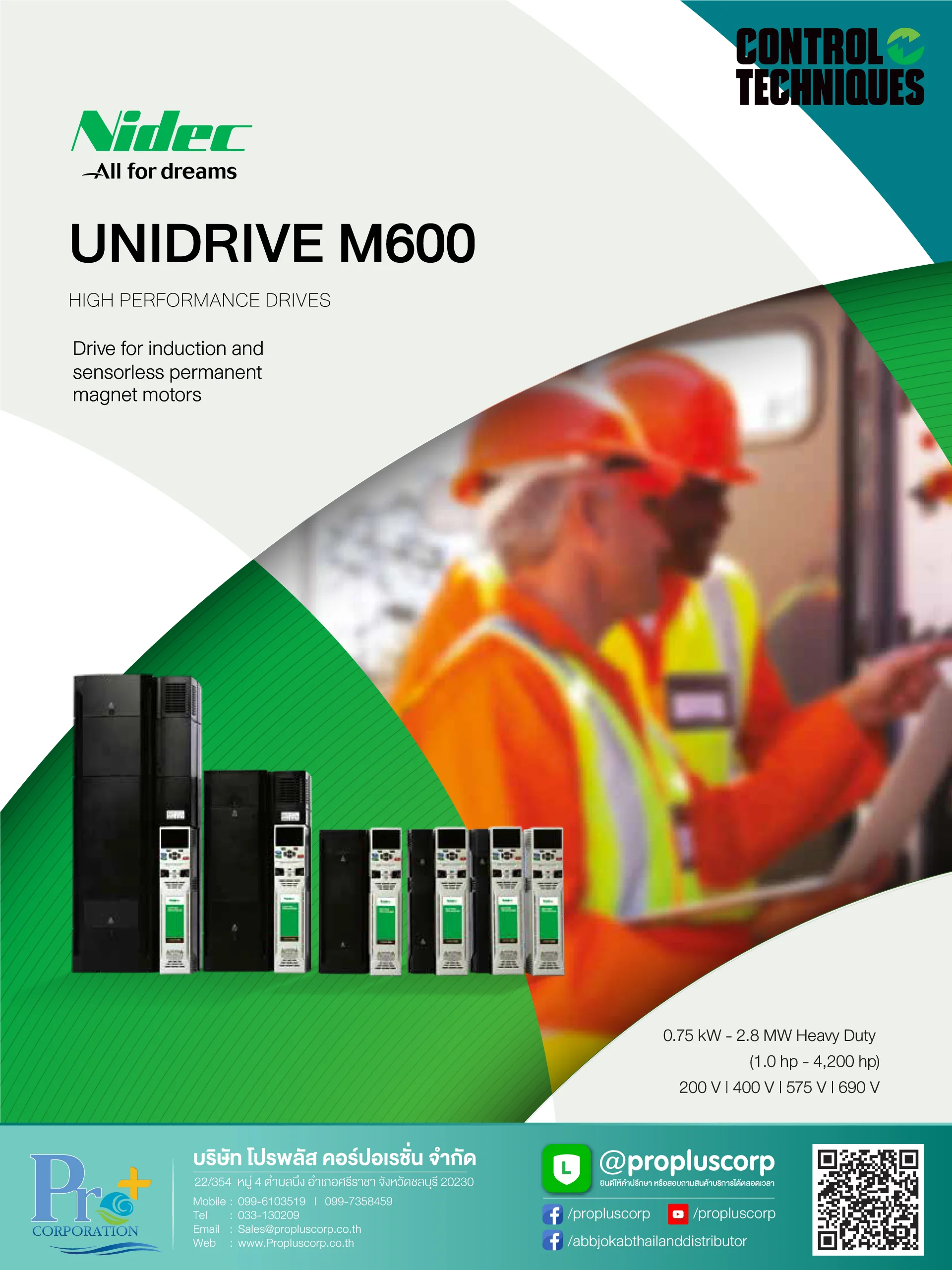 Nidec-Control-Techniques-inverter-Unidrive-M600-Brochure