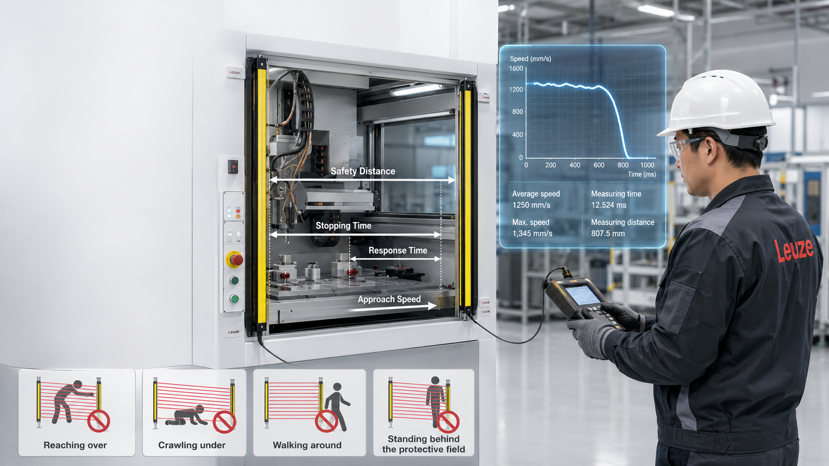 IEC 62046 and ISO 13855 – Proper installation distance is essential for safety
